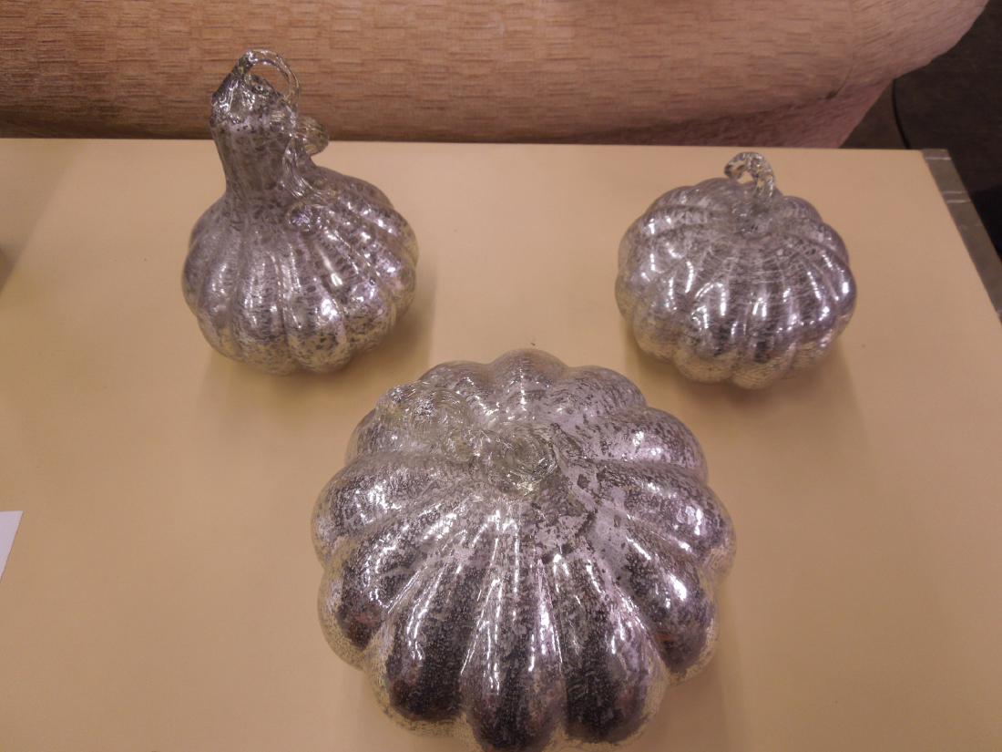 3 Silver Mercury Glass Gourds (1 of 8)