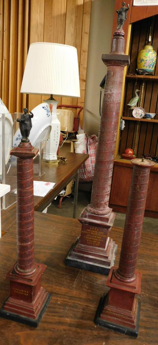 Grand Tour Rouge Marble Columns - Set of Three (1 of 10)
