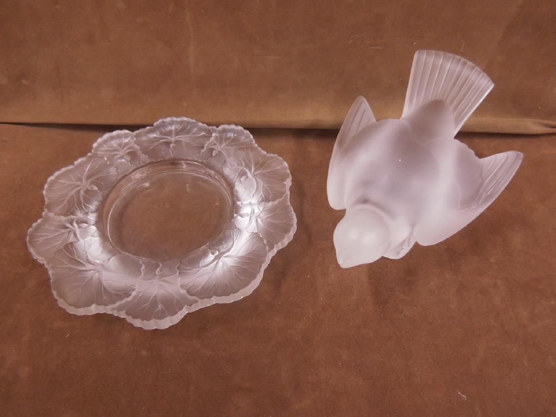 2 Lalique Crystal Pieces Dish & Bird (1 of 5)