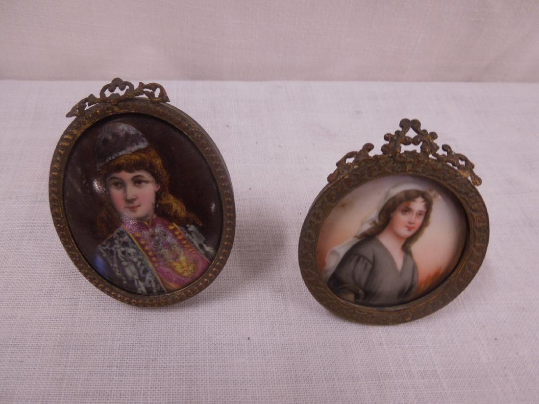 2 Painted Porcelain Portraits in Frames (1 of 5)