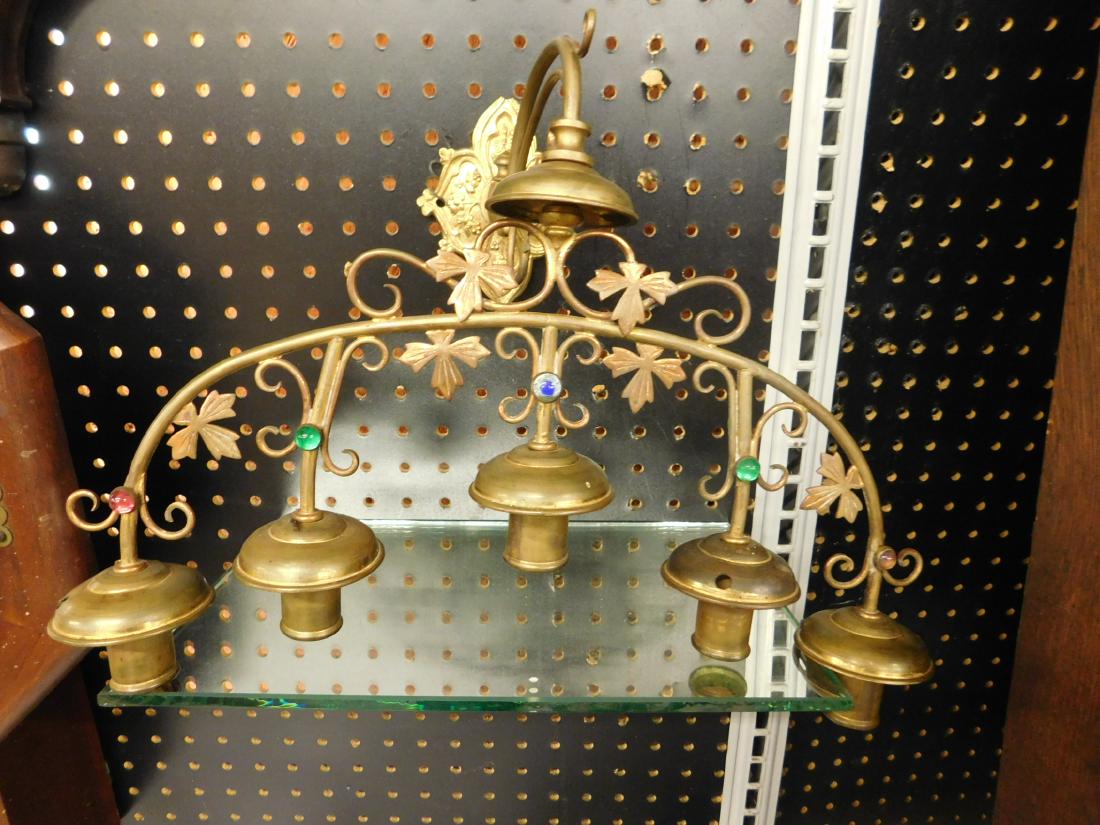 Antique Brass 5-Lite Wall Sconce (1 of 3)