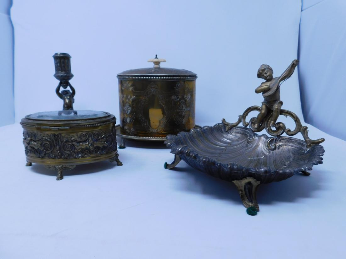 Four Antique Brass Decorative Items
