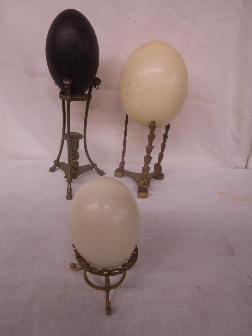 3 Ostrich & Other Eggs on Stands (1 of 4)