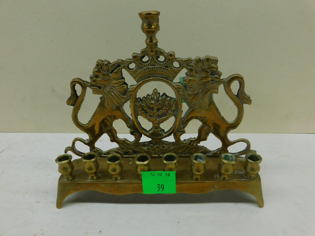 Brass Lion of Judah Menorah