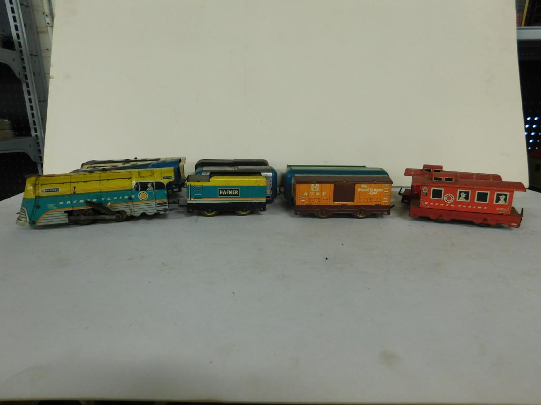 3 Hafner Wind-up Engines w/Train Cars (1 of 17)