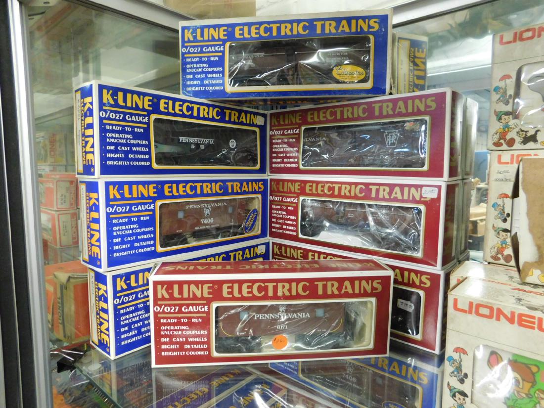 Seven K-Line Pennsylvania RR Train Cars in Origina (1 of 3)