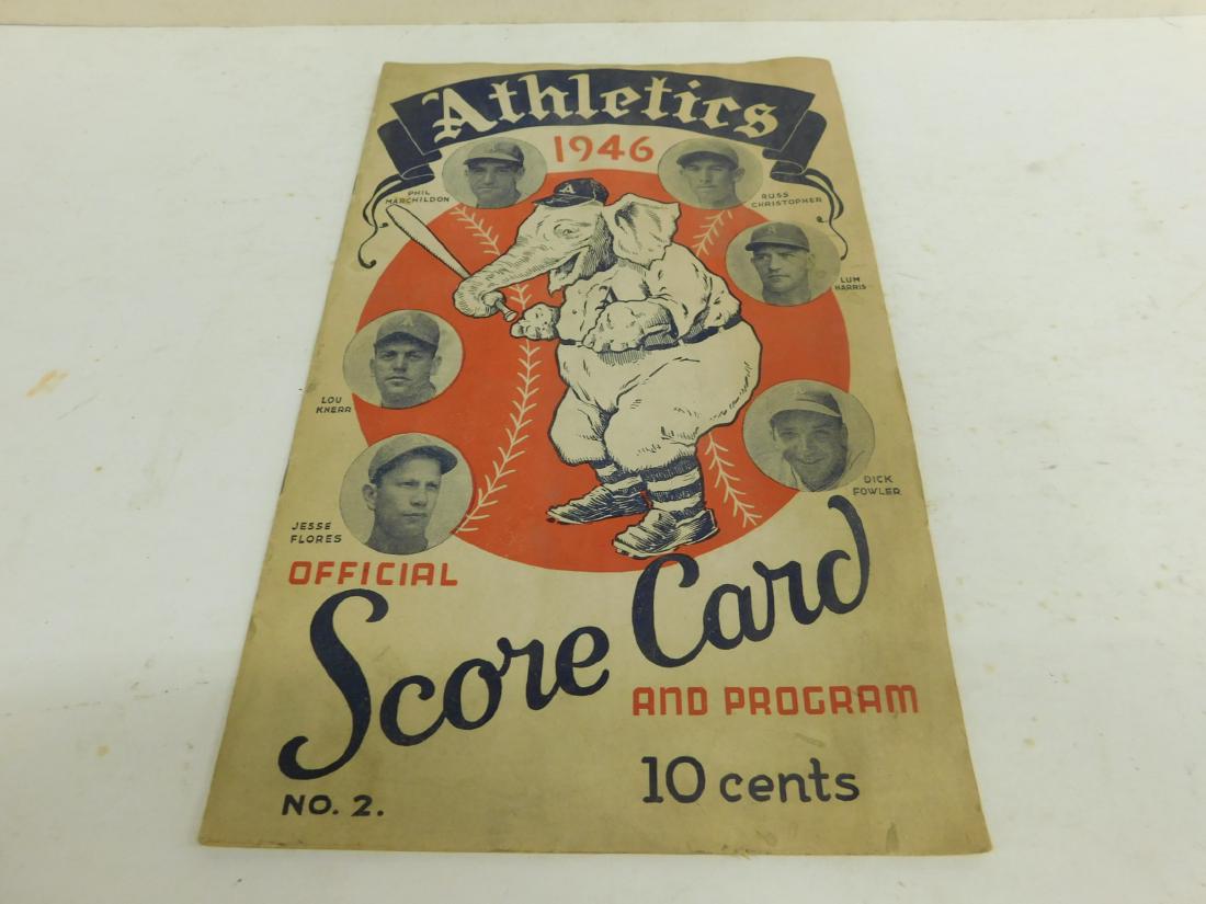 Vintage 1942 Athletics Scorecard and Program (1 of 2)