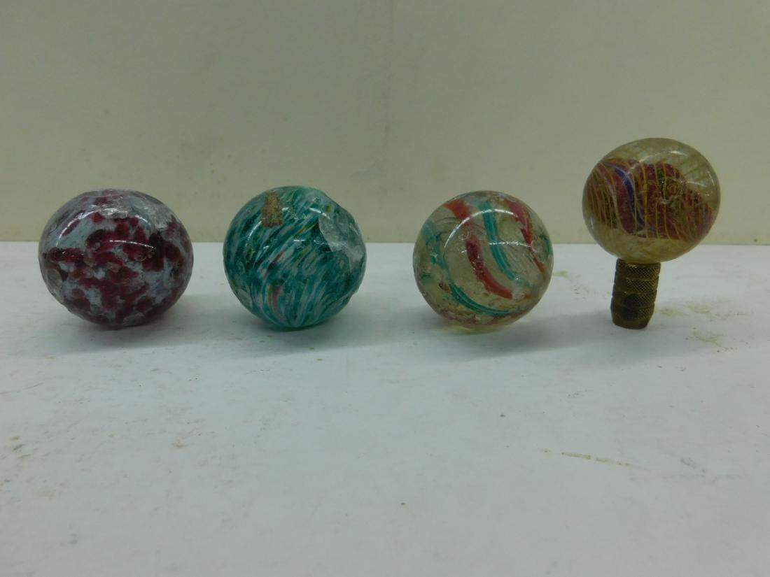 4 Large Antique Hand Blown Marbles