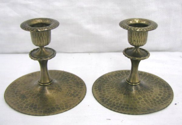 Roycroft brass candlesticks