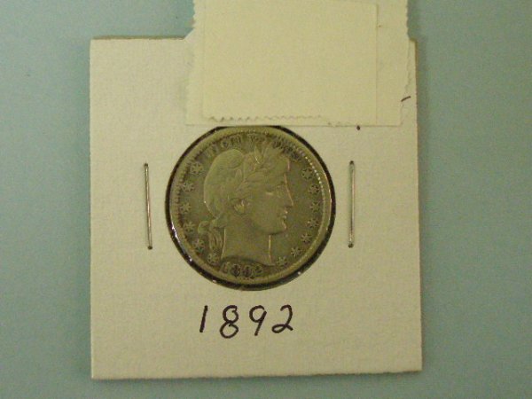 US 1892 silver Barber quarter