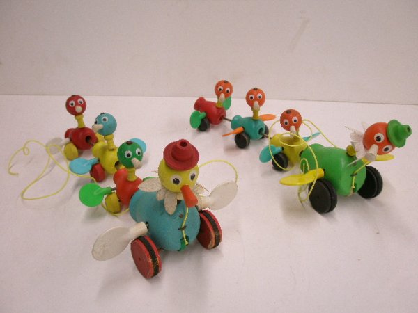 1963 Fisher Price Gabby Goofies pull toys: 1963 Fisher Price #777 (2) Gabby Goofies pull toys