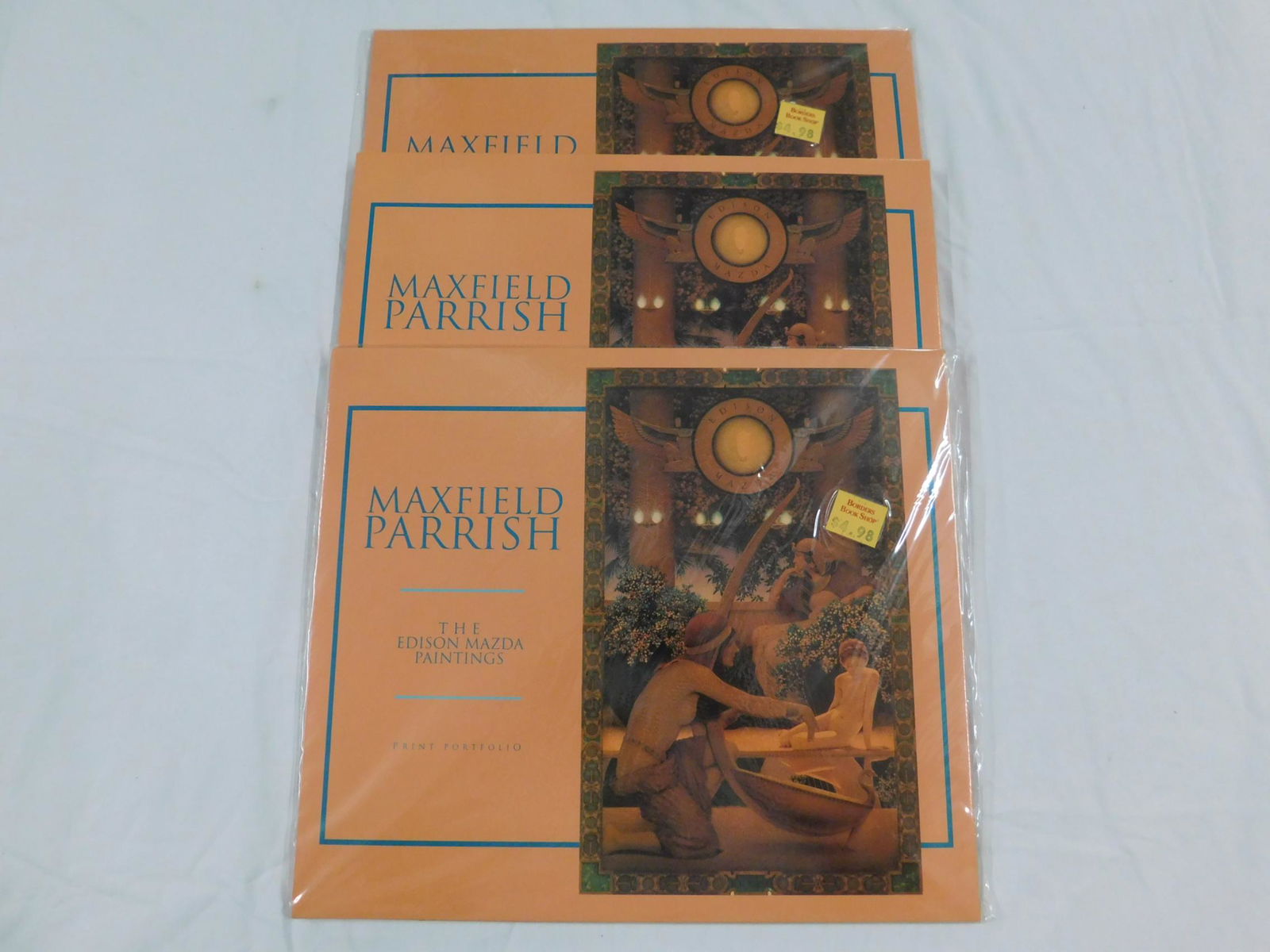 Maxfield Parrish Edison Mazda Print Portfolios: [3 items] Parrish, Maxfield, The Edison Mazda Paintings Print Portfolio, Pomegranate Publications, [nd]. Three copies of a portfolio of 8 13" X 15" color prints of Parrish paintings issued as part of