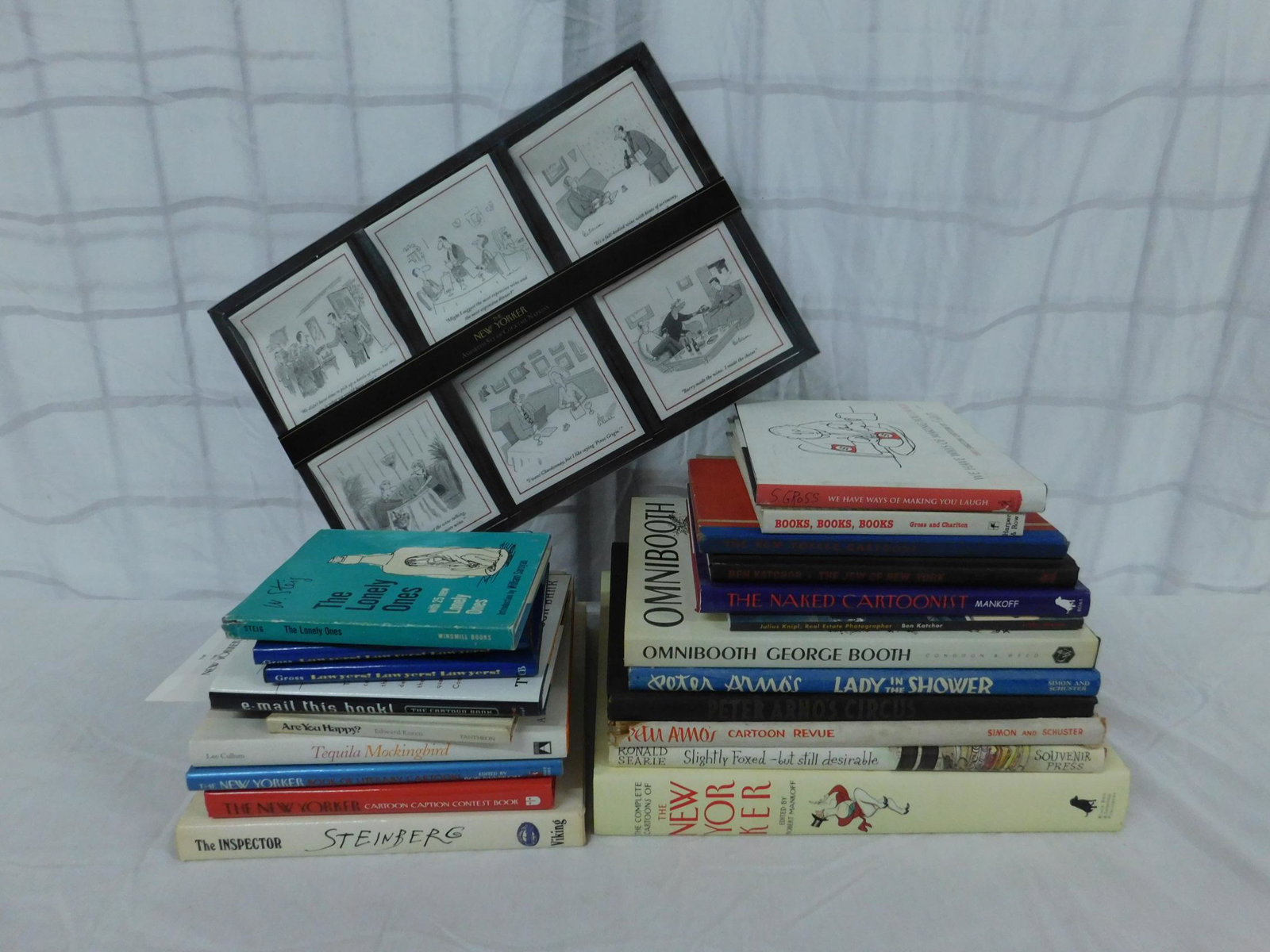 New Yorker Cartoon Books Lot: [21 items] A collection of books of New Yorker Cartoons and cartoons by New Yorker cartoonists, some signed, including: The Cartoon Bank, e-mail this book, Knopf, New York, 1996 (signed by a number of