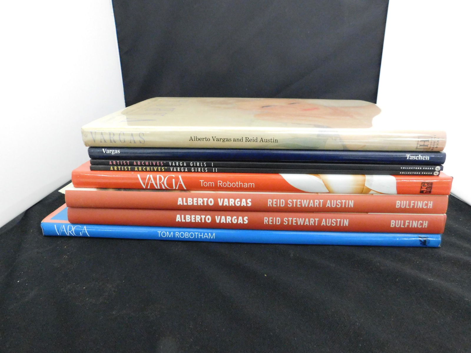 Alberto Vargas Pinup Books - Lot: [8 items] Vargas, Alberto & Austin, Reid, Vargas, Harmony Books, New York, 1978; Austin, Reid Stewart, Alberta Vargas: Works from the Max Vargas Collection, Bullfinch Press, New York, 2009 (2 copies,