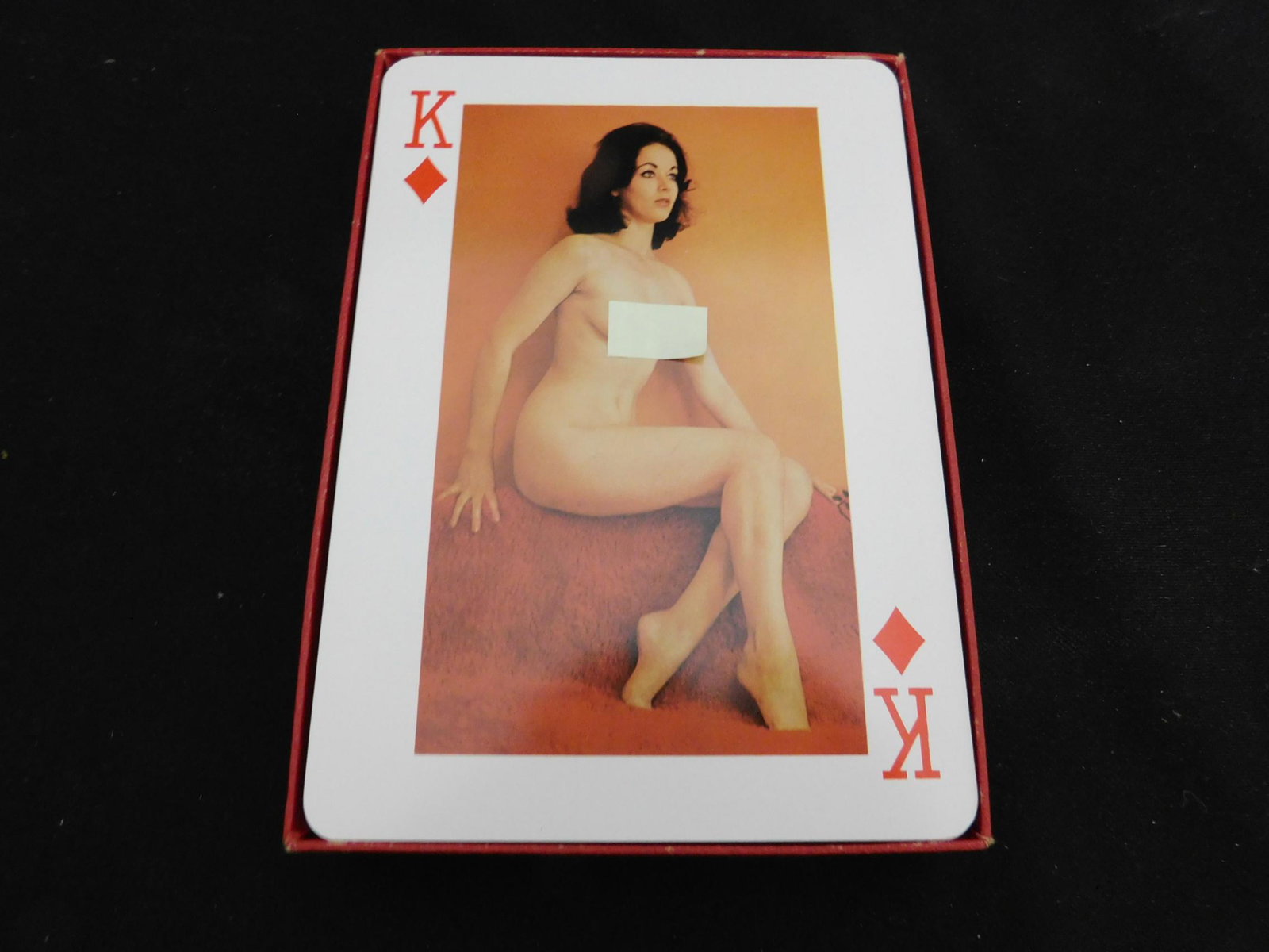 Knight's Gallery Jumbo Pin up Playing Cards: Knight's Gallery jumbo pin up playing cards, set of 52, 5" x 7" in original box (missing label), full color. Condition; minor if any wear to cards, box has wear, especially at edges and corners