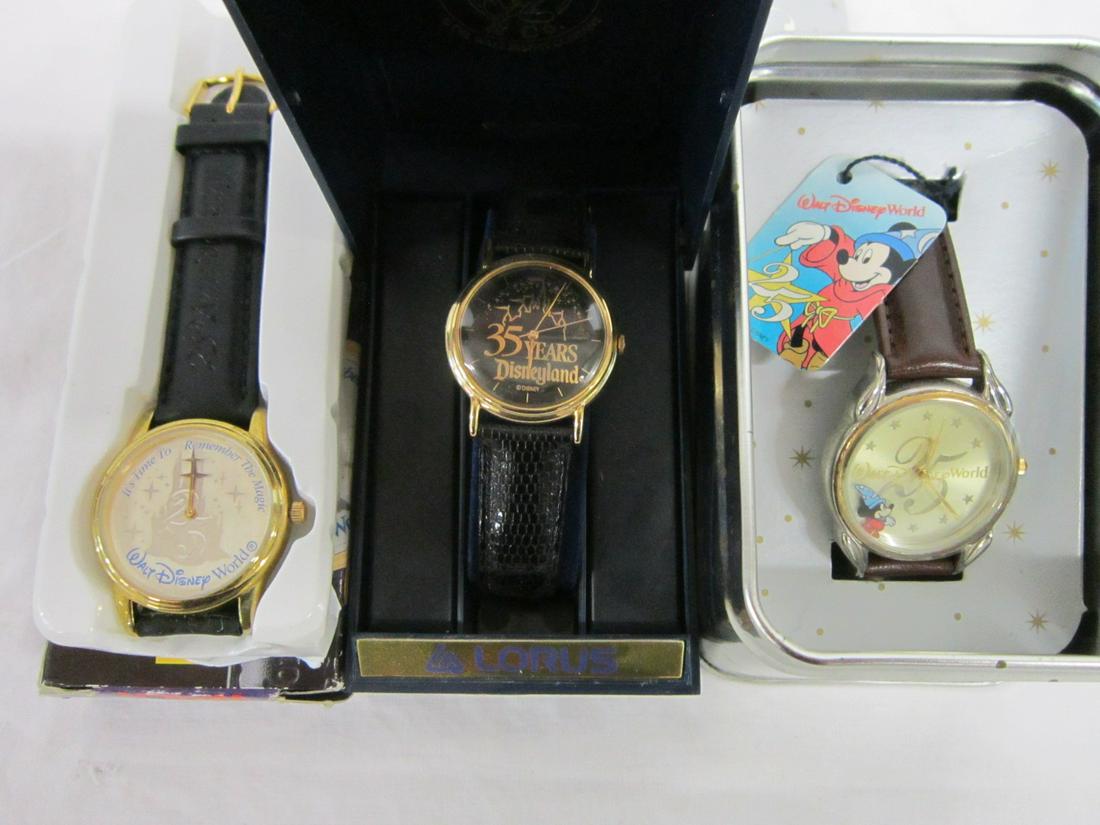 3 Disney Anniversary Wrist Watches: 3 Disney Anniversary Wrist Watches, all like new in original boxes including: one Kodak 25th Anniversary Walt Disney World, one Walt Disney World 25th Anniversary limited edition 0585 / 3000, made exc