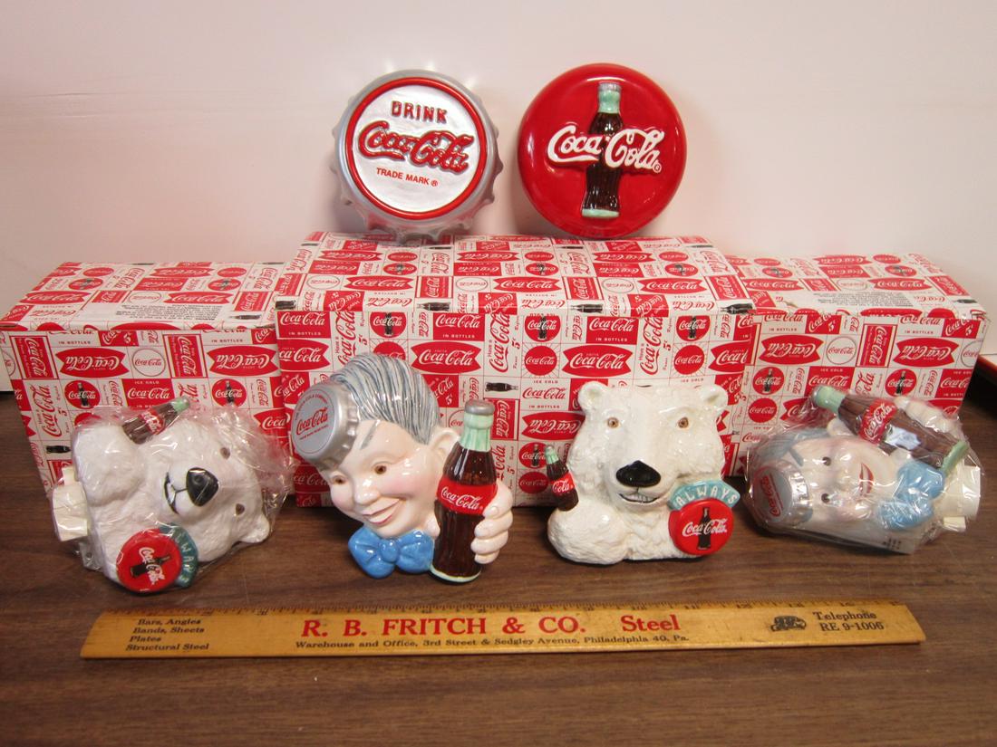 6 Assorted Coca-Cola Collectibles NIB: 6 Assorted Coca-Cola Collectibles, "Specials Today", all new in original boxes including: two Nite Lights, Polar Bear, 292621, 4" and "Sprite Bay", 292621, 4 1/2", plus Icon Magnets (four assorted - P