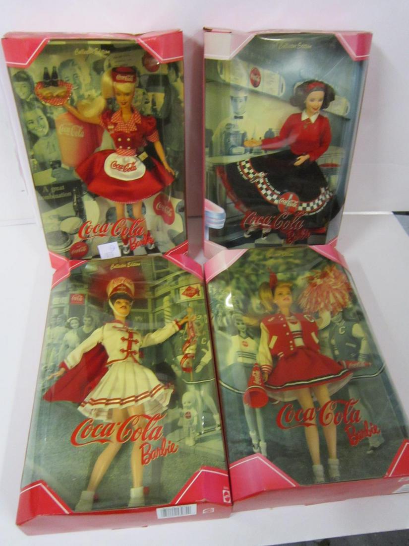 5 Coca - Cola Barbie Doll NIB: 5 Coca - Cola Barbie doll, new in original boxes including: four Collector Edition; 22831, 24637, 28376 and 53974, 1998 - 2001, plus one Fashion Classic Series, "After The Walk", 2nd in a Series, 1997