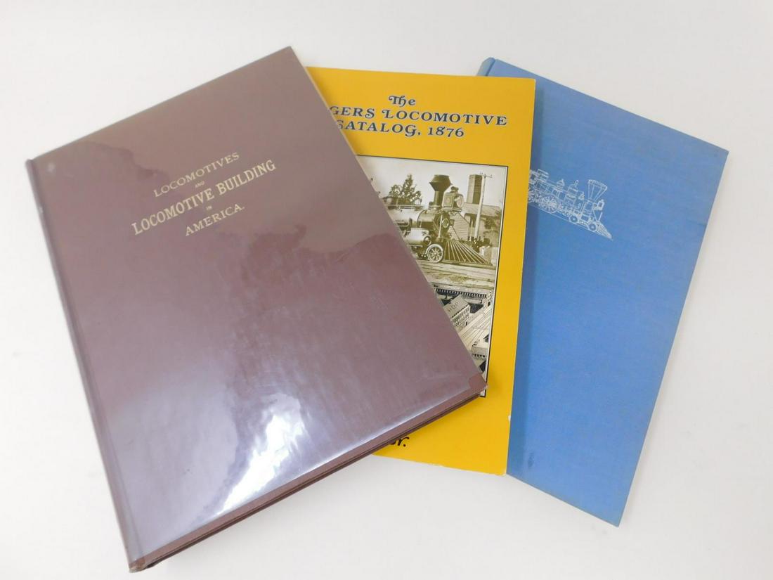 Rogers Locomotive Catalog Reprints: Three reprints of the 1876 Rogers Locomotive & Machine Works Illustrated Catalogue, including a copy of the Howell-North limited edition from 1963. Along with: a copy of Tredgold, Thomas, The Steam Lo