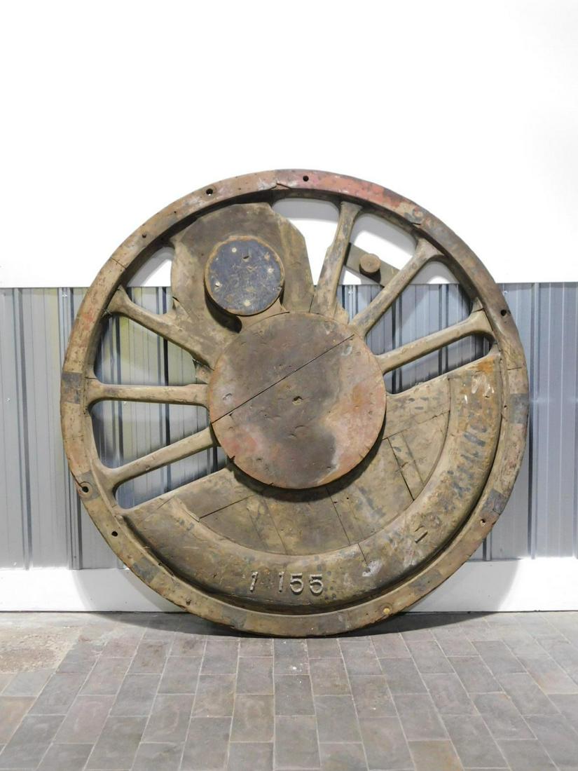 Baldwin Locomotive Wheel Pattern Mold: An original wood pattern mold for a steam locomotive wheel, from the Baldwin Locomotive Works of Philadelphia. This pattern mold would have been used in the sand-casting process to make a sand mold fo