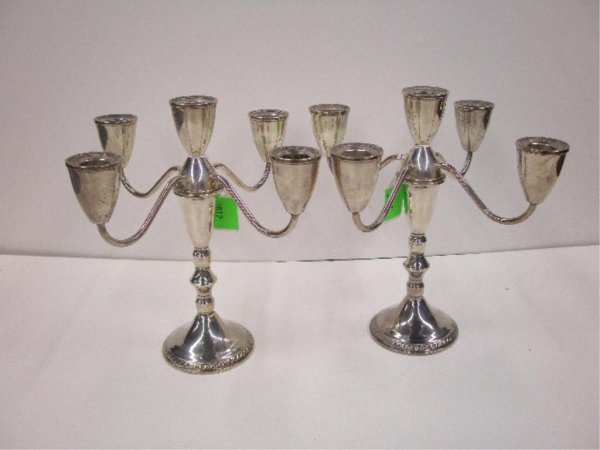 Duchin Sterling 5 Light Candlesticks