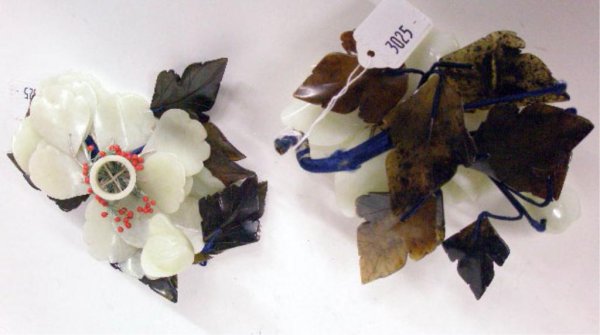 Jade Leaf Form Candle Holders - 2