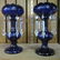 Pair Victorian Cobalt Glass Lustres