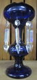 Pair Victorian Cobalt Glass Lustres - 2