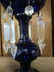 Pair Victorian Cobalt Glass Lustres - 5