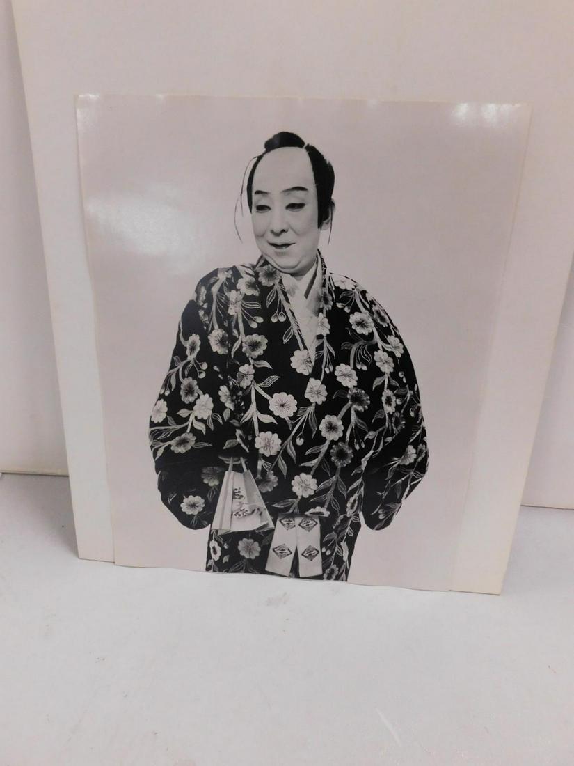 Richard Avedon Portrait Kabuki Actor: Richard Avedon Portrait Kabuki Actor: A black and white gelatin silver work print from the studio of photographer Richard Avedon (American, 1923-2004). It is a portrait of kabuki actor Nakamura Kanzab