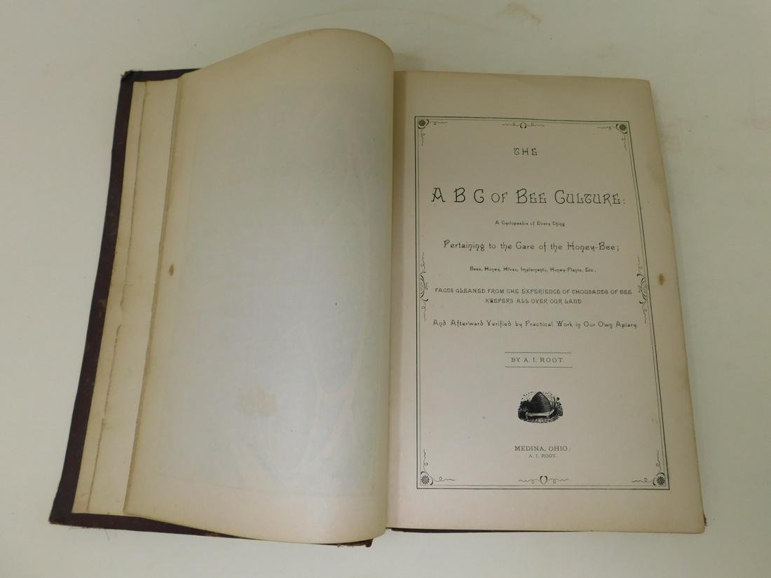 Root ABC of Bee Culture: Root, A. I., The A B C of Bee Culture, A. I Root, Medina, [nd]. A classic work on apiculture. This copy undated but late 19th c (Preface is dated 1877). Condition; Board somewhat cupped, cloth worn. w