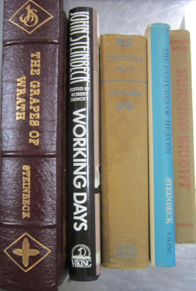 Steinbeck John Book Lot: [5 items] Steinbeck, John, The Pastures of Heaven, Viking Press, New York, 1932 (3rd printing, 1968); Tortilla Flat, Covici Friede, New York, April 1937 (8th printing); Burning Bright, Viking Press, 1