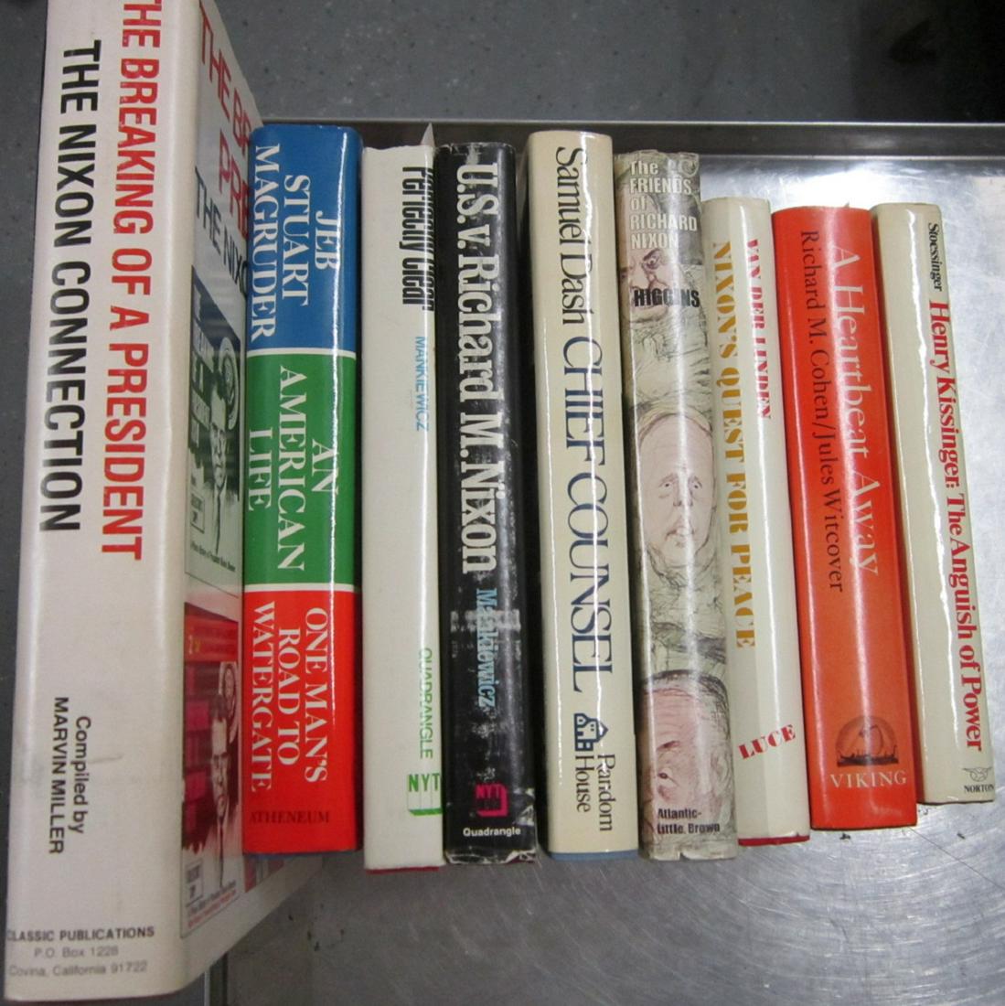 Books on Richard Nixon / Watergate: [9 items] A group of books on Richard Nixon, the Nixon White House, and the Watergate scandal, most signed by the author(s). Consisting of: Cohen, Richard, & Witcover, Jules, A Heartbeat Away, Viking 
