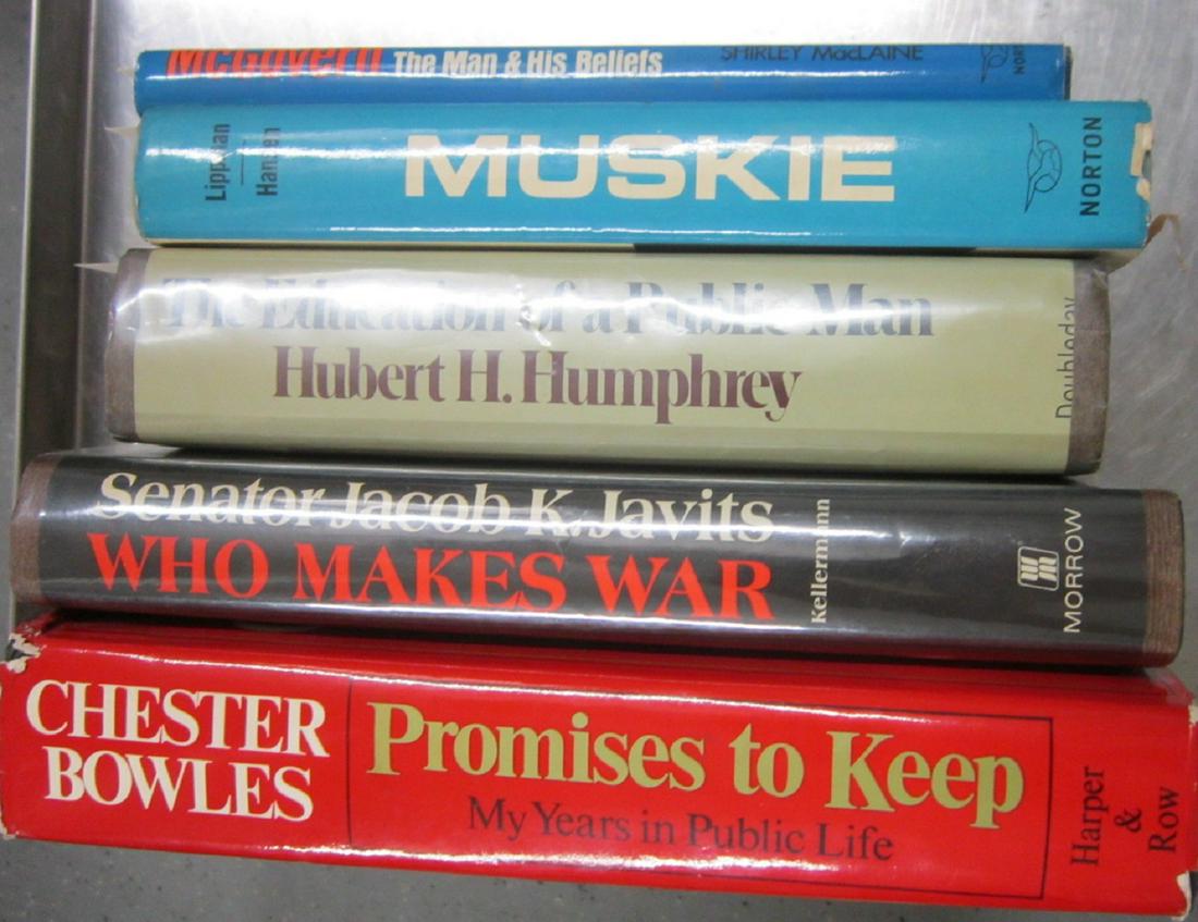 Books Signed by Politicians: Books signed by US politicians, mostly politicians who ran for the presidency including: Bowles, Chester, Promises to Keep: My Years in Public Life 1941-1969, Harper & Row, New York, 1971; Javits, Jac