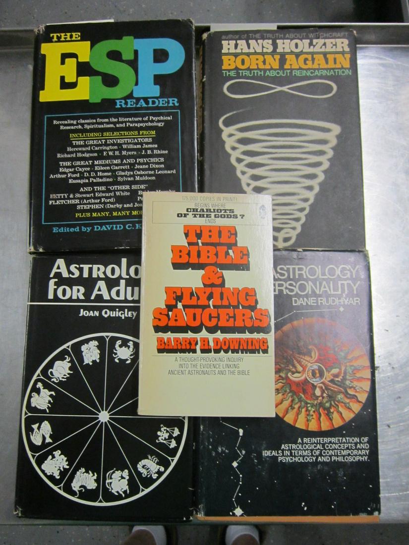 Books on Astrology and the Paranormal Signed: [5 items] All book club editions, all signed by their authors. Consisting of: Quigley, Joan, Astrology for Adults, Holt Rinehart & Winston, New York, 1969; Knight, David (ed.), The ESP Reader, Grosset