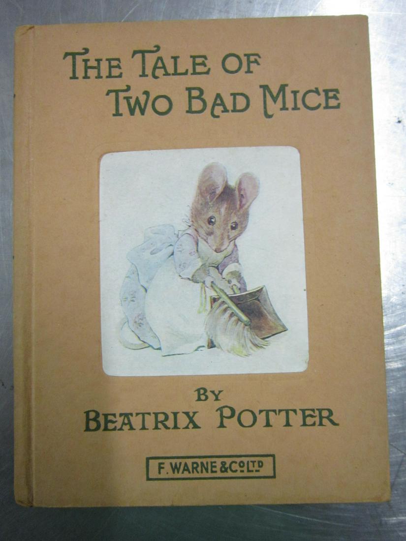 Potter Beatrix Tale of Two Bad Mice: Potter, Beatrix, The Tale of Two Bad Mice, Frederick Warne & Co., London, 1904. frontis plus 26 illustrations by the author. Later printing. Condition; No DJ, light wear to peach paper-covered boards;