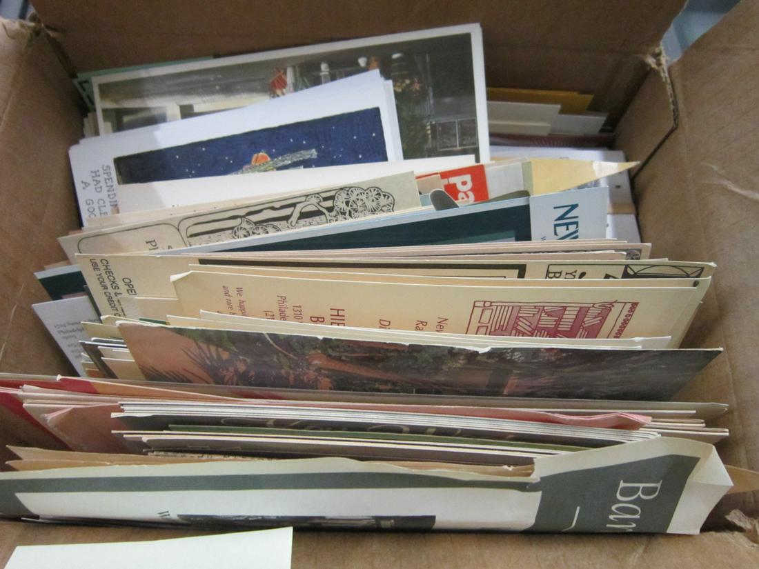 Large Lot Vintage Bookmarks & Bookstore Ephemera: A large accumulation of paper book marks and other ephemera, mostly from bookstores, including some postcards. Condition; generally very good to fine, some light wear.