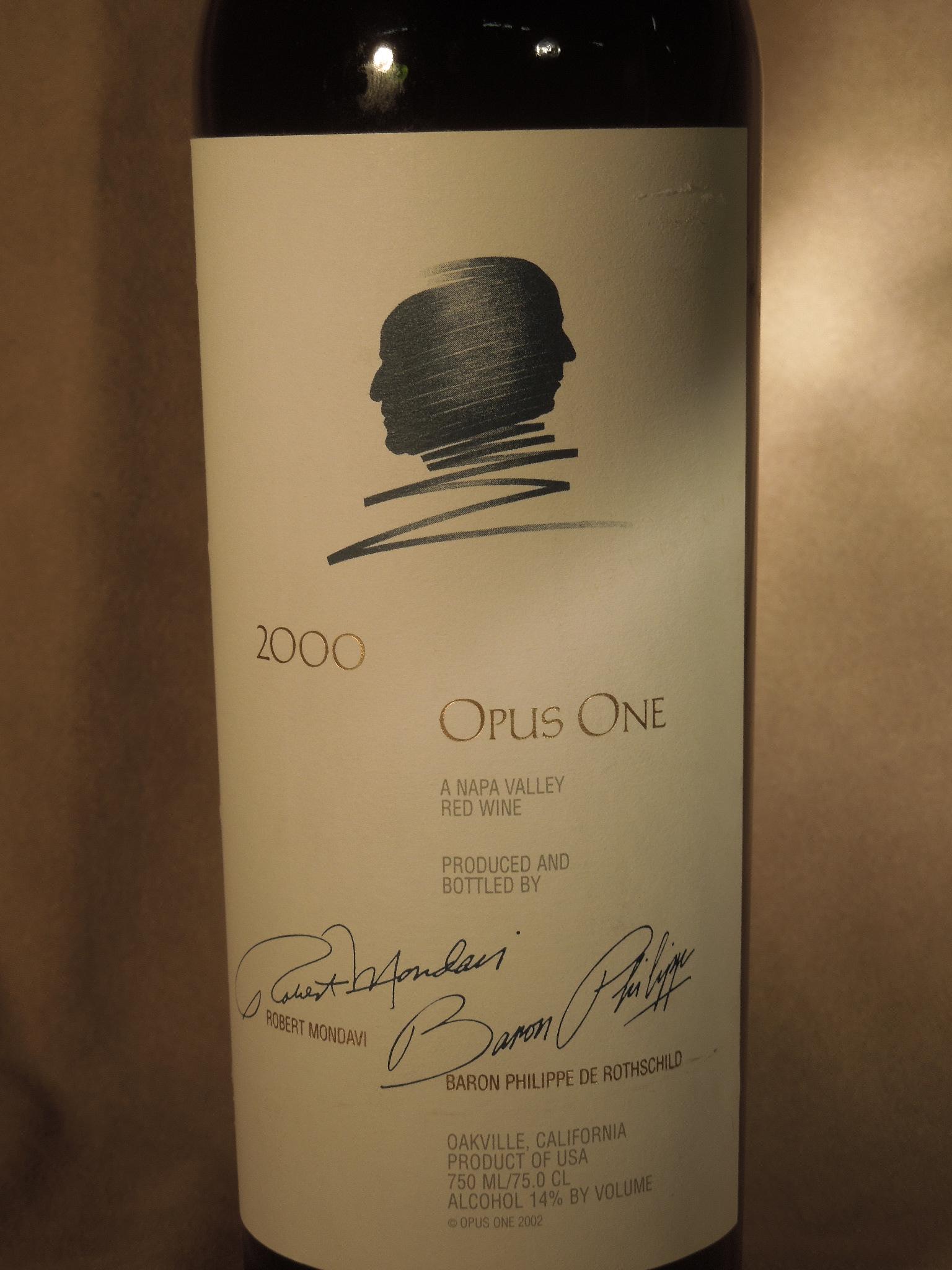Opus One 2000 Napa & Philippe de Rothschild: Opus One 2000 Napa Valley Red Wine, Robert Mondavi and Baron Philippe DE Rothschild, 750 ML. CONDITION: No issues identified. All wine is from a local estate and is being sold “AS IS” with no guar