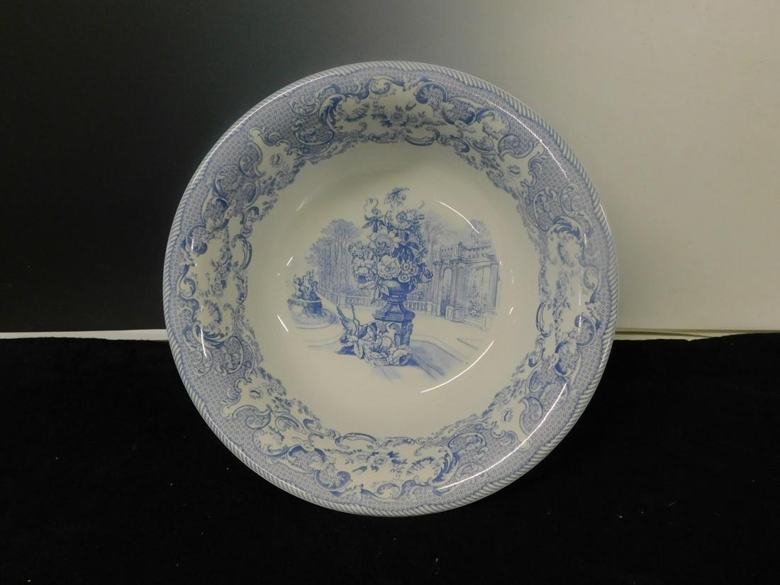 Spode Punch Bowl: Spode Punch Bowl, The Signature Collection - "Antique Vase" pattern in blue and white porcelain, limited edition 294 / 750, circa 2002, 14 /14"d, 5 1/4"h. CONDITION: Excellent, no issues identified.