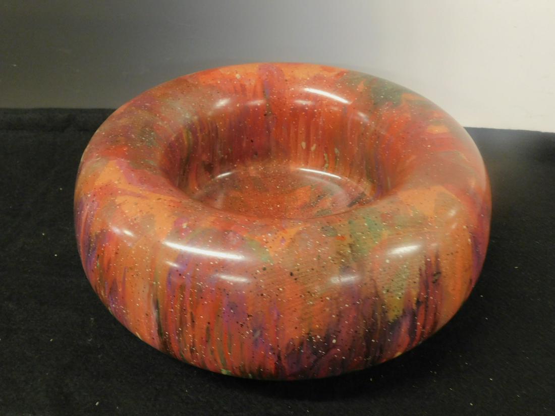 Hap Sakwa "Torus" Turned Bowl, 1986: Hap Sakwa "Torus" Turned Bowl, 1986, laminated poplar 15" x 7", one of a series maintained in the Center for Art in Wood, Phila PA CONDITION: Very fine.