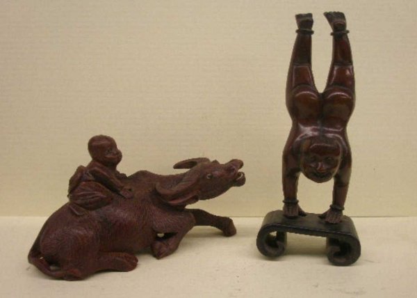 Two Chinese Rosewood Carvings
