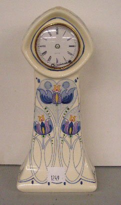 Gouda Pottery Amata Collection Shelf Clock: Gouda (Royal Goedewaagen) pottery Amata collection 12" shelf clock, quartz & battery operated