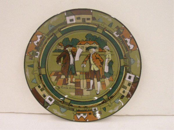 Buffalo Pottery Deldare Ware Plate: Buffalo pottery Deldare Ware Ye Town Crier 8 1/2" plate