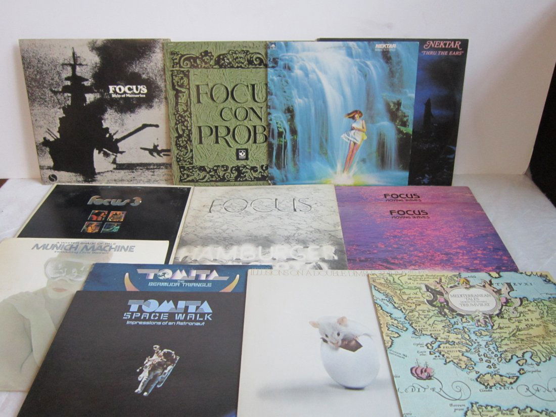Non American Rock Band LP albums: Non American Rock Band LP albums, 33 1/3 rpm including; Triumvirant (German), Tomita (Japan, Munich Machine (German), Focus (Dutch) and Nektar (English). Condition; covers fair to good with some wear