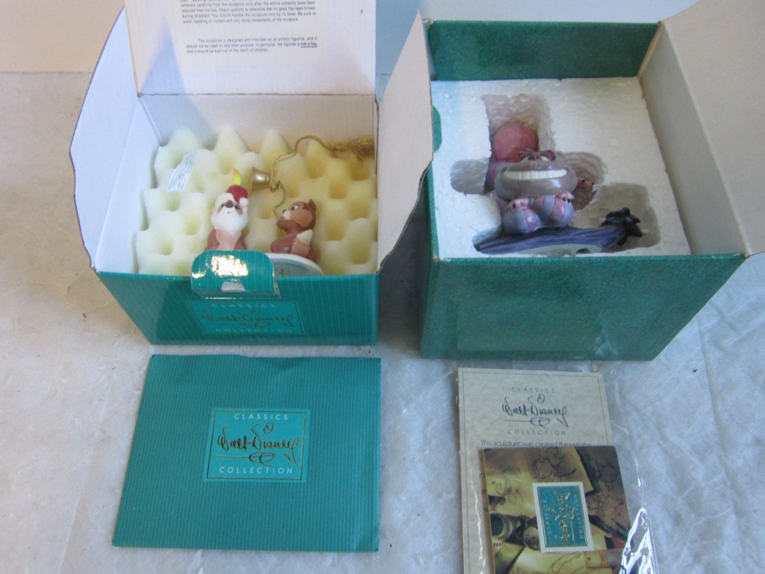 Disney Classics Collection figurines both New in origin: Disney Classics Collection figurines both New in original boxes with certificates of authenticity including; "Mischief Makers", 2 1/2" and "Cheshire Cat - Twas Brillig" (from Alice in Wonderland) 4 1/