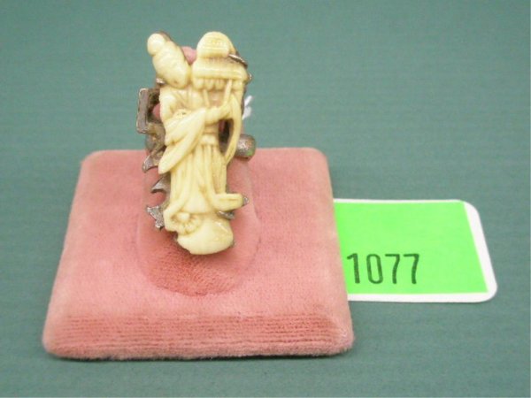 1940's Silver & Ivorine Geisha Ring