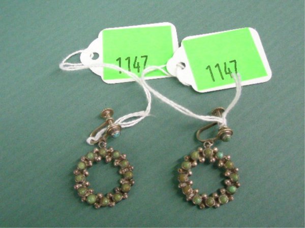 Mexican Silver & Turquoise Earrings