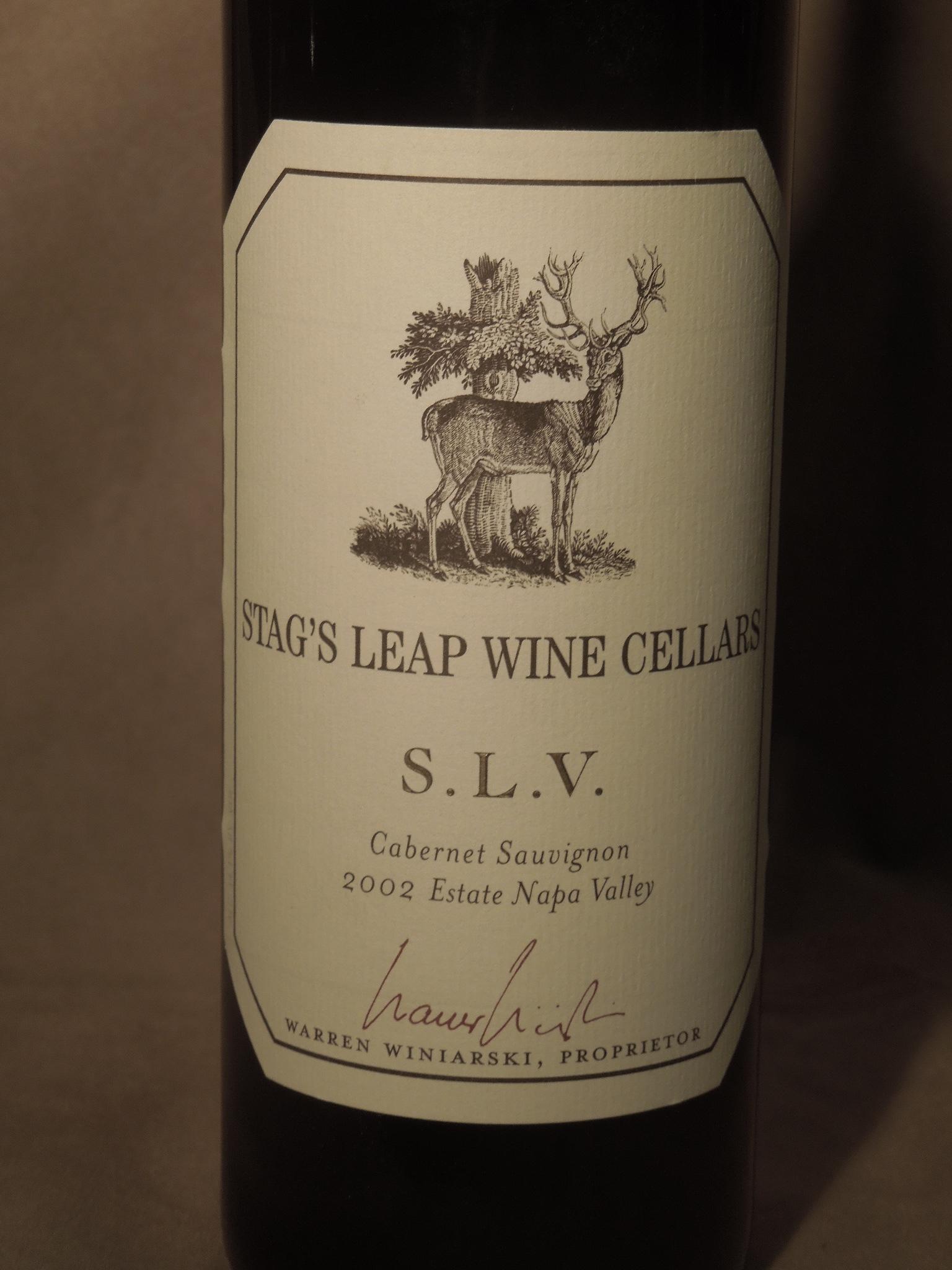 Stag's Leap Cabernet Sauvignon 2002: Cabernet Sauvignon 2002, Stag's Leap Wine Cellars, Estate Napa Valley Warren, Warren Winiarski family, 750 ML. CONDITION: No issues identified. All wine is from a local estate and is being sold “AS 