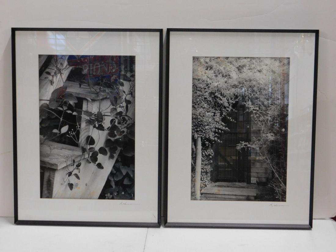 Pr Am Anda Beth Newman Photos: Pair Am Anda Beth Newman Photos, signed lower right, includes: Summer Bloom, "Sweet Peas" and "Siasconset" Nantucket Island 1999, sight 12" x 18", matted in black metal frames 18" x 24". CONDITION: Ve