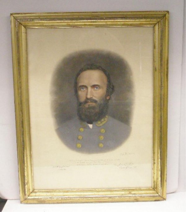 1872 Stonewall Jackson Colored Lithograph
